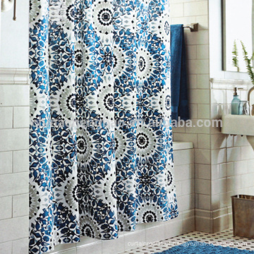 Estilo europeu impresso cortinas de chuveiro azul cortina de chuveiro liner